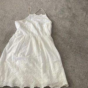 White smocked summer dress, loose, flowy